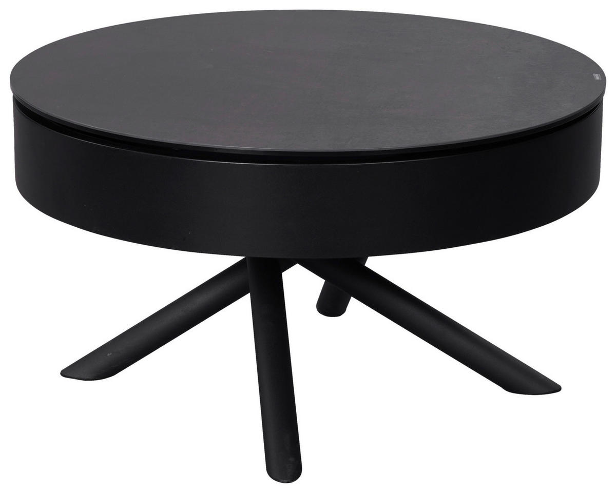 COUCHTISCH ESG 73.5/73,5/42 cm rund Schwarz, Bronzefarben  - Schwarz/Bronzefarben, Design, Glas/Keramik (73.5/73,5/42cm) - Novel