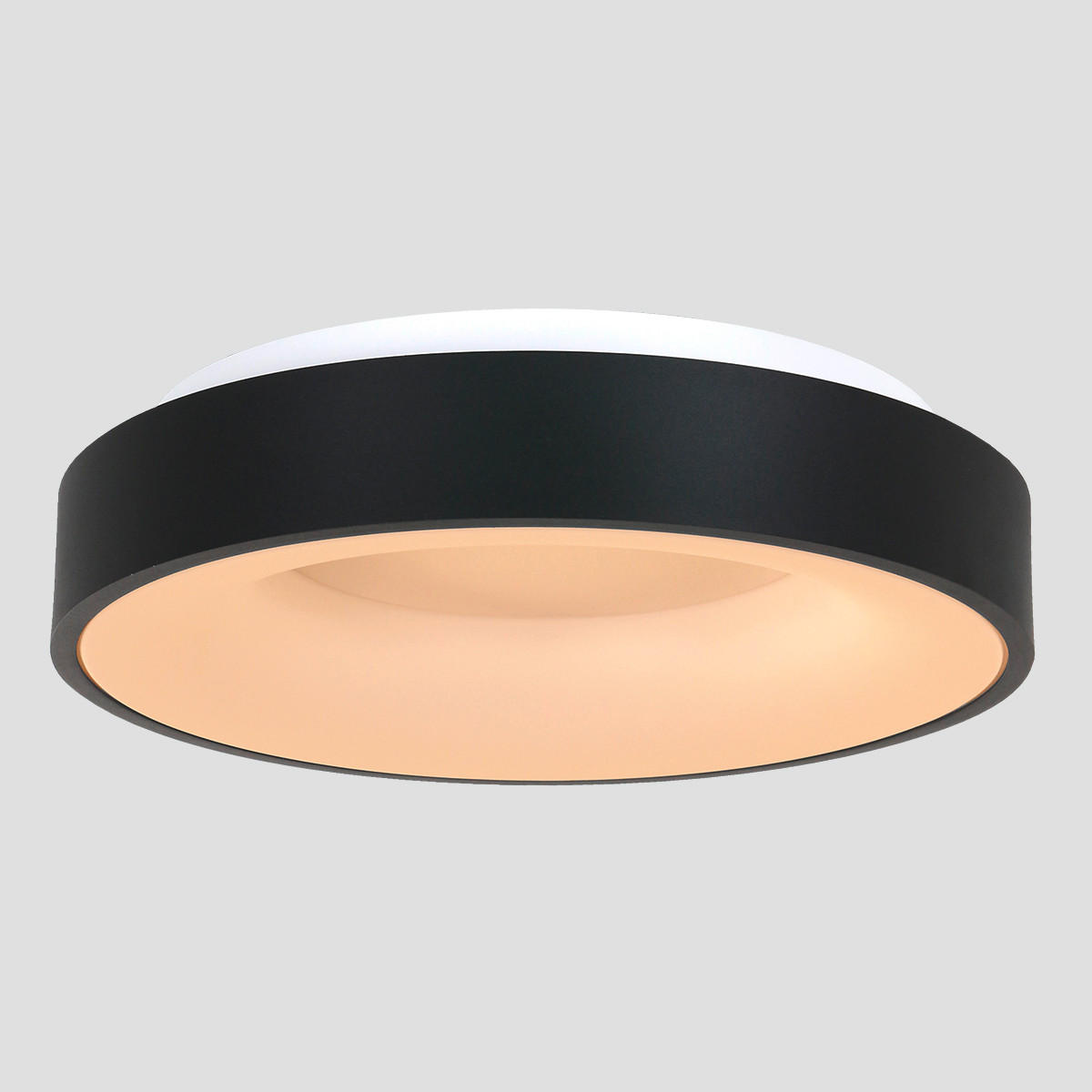 LED-DECKENLEUCHTE Ringlede 48/9 cm   - Schwarz, KONVENTIONELL, Kunststoff/Metall (48/9cm)