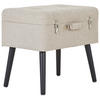 HOCKER Vliesstoff, Bouclé Kiefer Schwarz, Beige  - Beige/Schwarz, Trend, Holz/Textil (50/46/35cm) - Xora