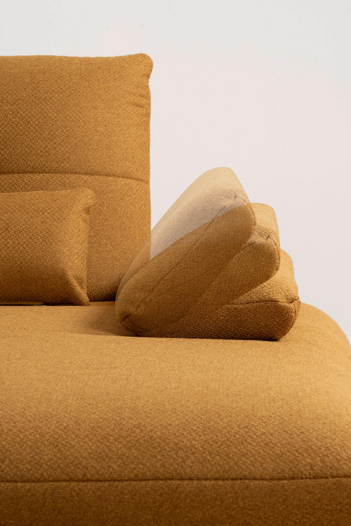 WOHNLANDSCHAFT Currygelb Flachgewebe  - Currygelb/Dunkelgelb, MODERN, Textil/Metall (301/191cm) - Livetastic