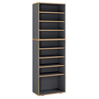 SCHUHREGAL 60/183/33 cm  - Honigeiche/Anthrazit, Design, Holzwerkstoff/Kunststoff (60/183/33cm) - MID.YOU