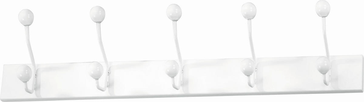 ZIDNI ČIVILUK  bela  metal, keramika, pločasti materijal  - bela, Dizajnerski, metal/pločasti materijal (65/13/7cm) - Lesnina-XXXL