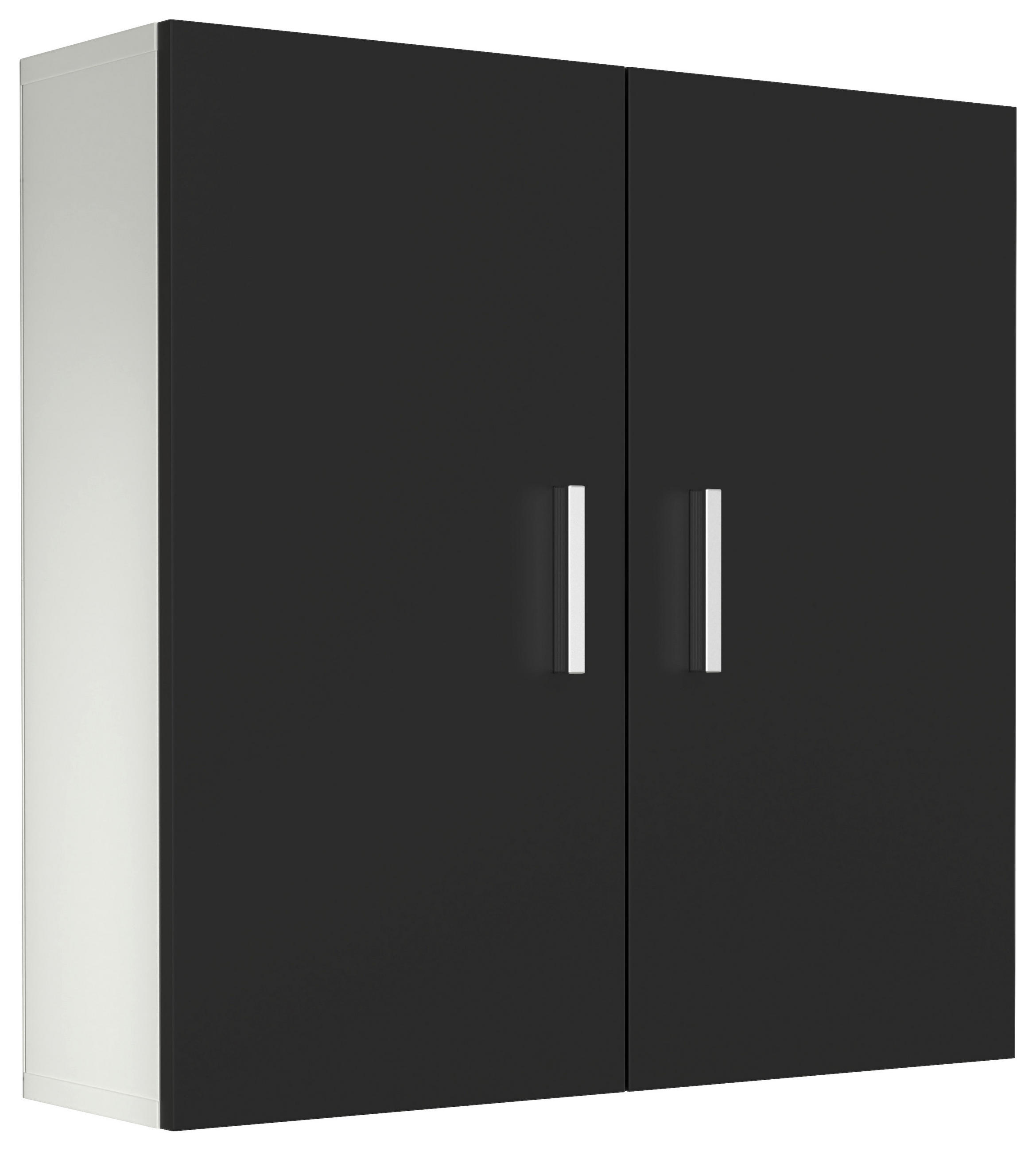HÄNGESCHRANK 60/60/18 cm - Silberfarben/Schwarz, MODERN, Holzwerkstoff/Metall (60/60/18cm) - MID.YOU