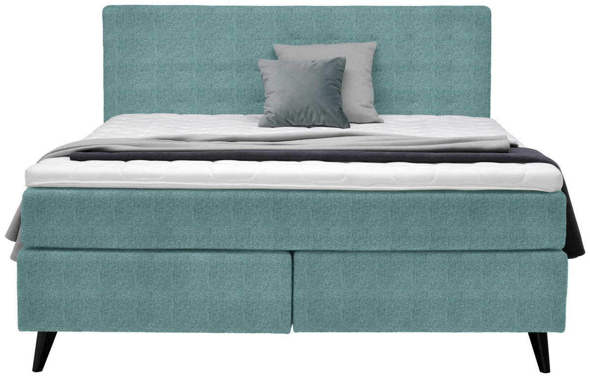 BOXSPRINGBETT 180/200 cm  in Petrol  - Petrol/Schwarz, Konventionell, Holz/Textil (180/200cm) - Voleo