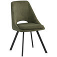 STUHL   Cord  Olivgrün  - Schwarz/Olivgrün, Design, Textil/Metall (48/85/56cm) - Carryhome