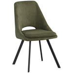 STUHL   Cord  - Schwarz/Olivgrün, Design, Textil/Metall (48/85/56cm) - Carryhome