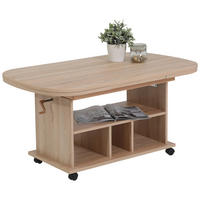 COUCHTISCH 107-157/67/53-63 cm oval Sonoma Eiche  - Sonoma Eiche, MODERN, Holzwerkstoff/Kunststoff (107-157/67/53-63cm) - MID.YOU