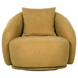 COCKTAILSESSEL Chenille Senfgelb    - Senfgelb/Schwarz, LIFESTYLE, Textil/Metall (101/79/96cm) - Xora