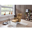 RELAXSESSEL in Leder Honig  - Edelstahlfarben/Honig, Design, Leder/Metall (70/124/85cm) - Cantus