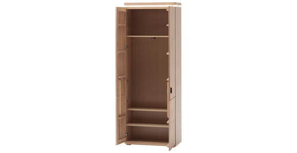 GARDEROBENSCHRANK  in 75/204/37 cm  - Eichefarben/Schwarz, Natur, Holz/Holzwerkstoff (75/204/37cm) - Linea Natura