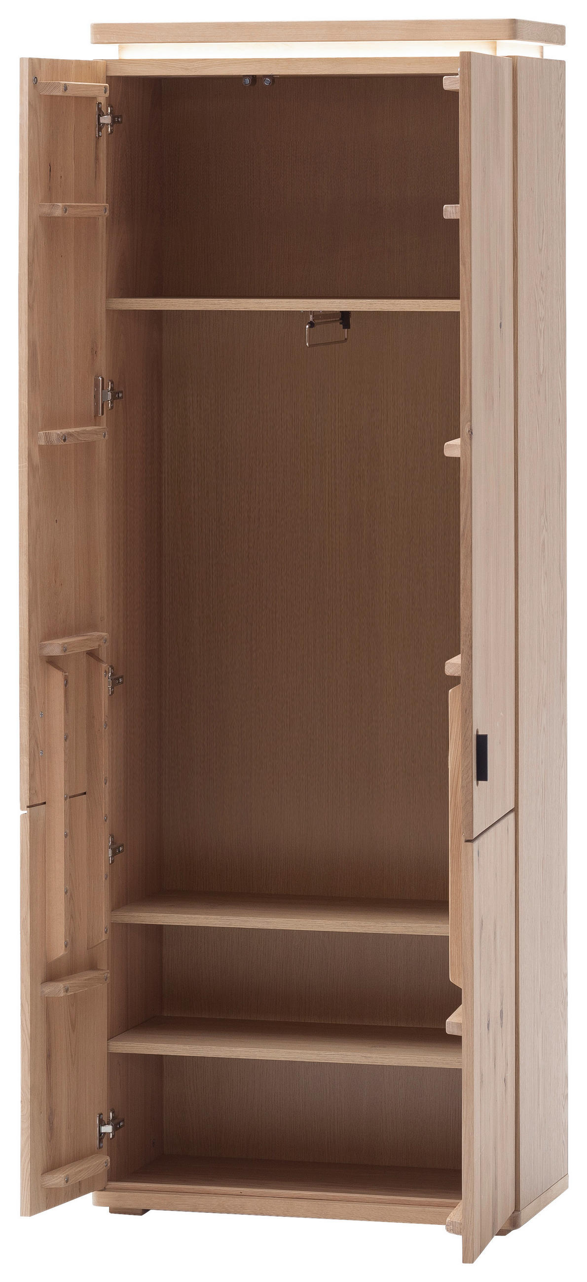 GARDEROBENSCHRANK  in 75/204/37 cm  - Eichefarben/Schwarz, Natur, Holz/Holzwerkstoff (75/204/37cm) - Linea Natura