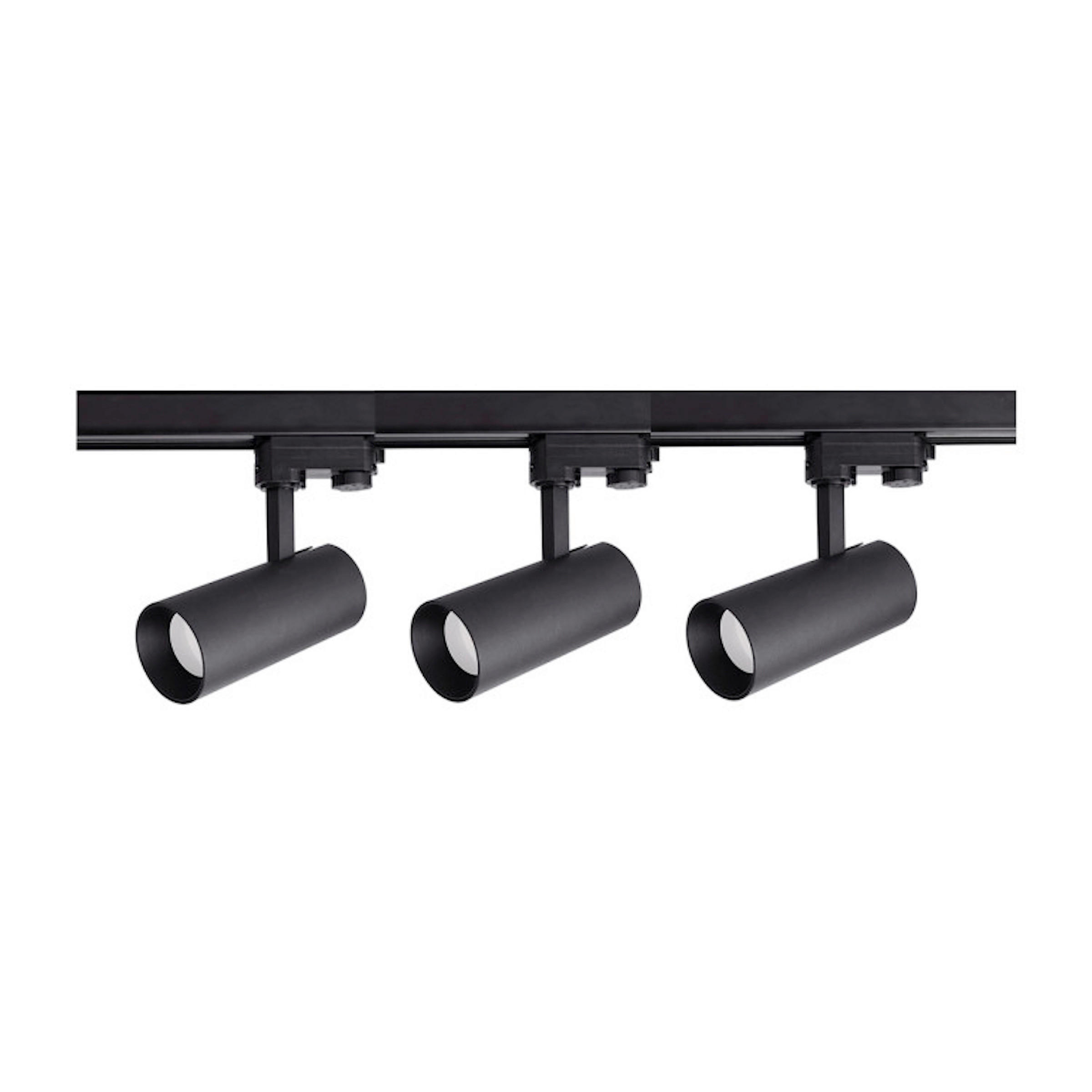 SCHIENENSYSTEM-STRAHLER   - Schwarz, KONVENTIONELL, Metall (15/150/15cm)