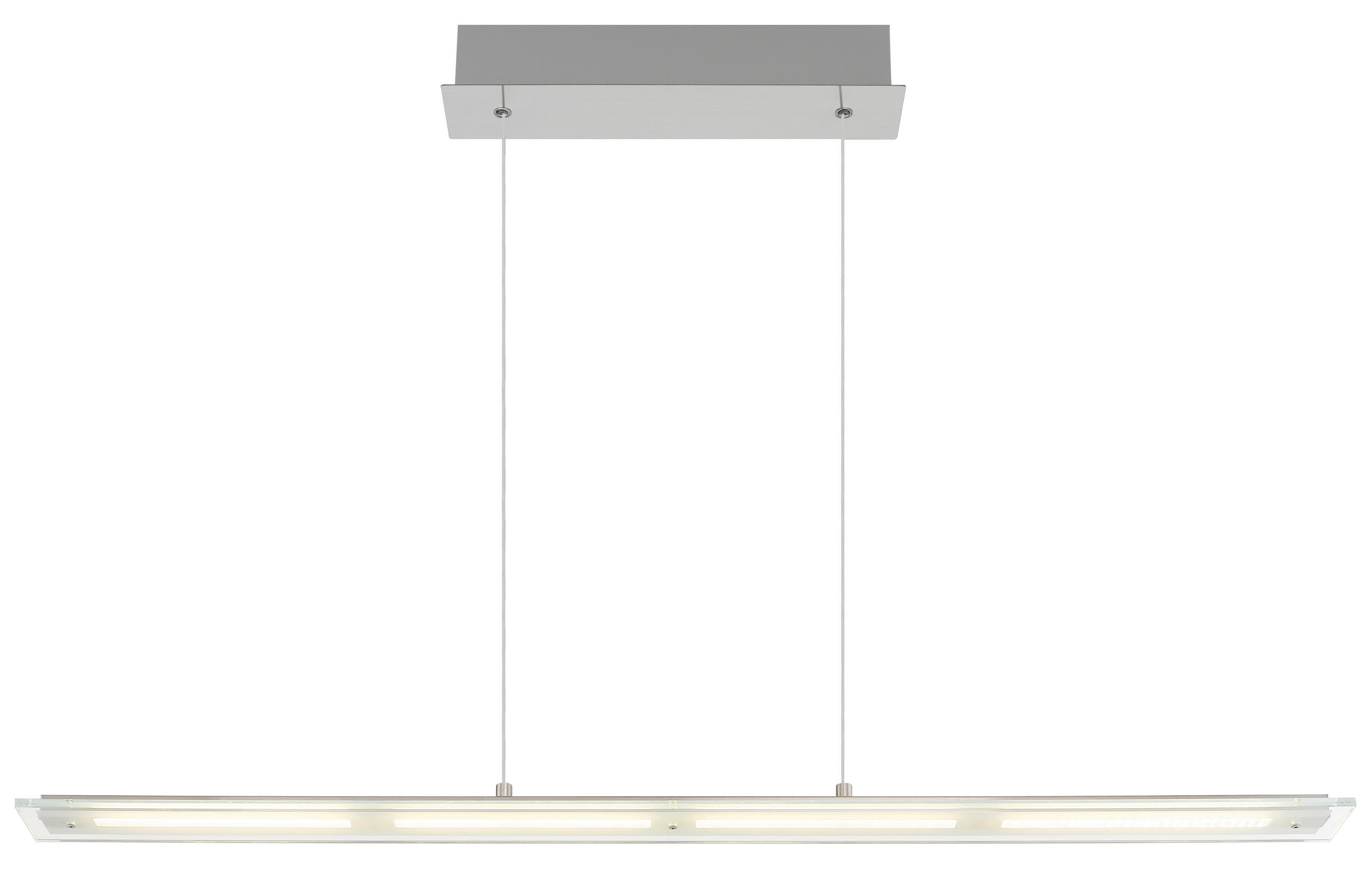 LED-HÄNGELEUCHTE 115/9/150 cm  - Klar/Nickelfarben, Design, Glas/Metall (115/9/150cm) - Globo