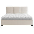 POLSTERBETT gepolstertes Kopfteil, Lattenrost Beige 160/200 cm  - Beige/Schwarz, MODERN, Holz/Textil (160/200cm) - Carryhome