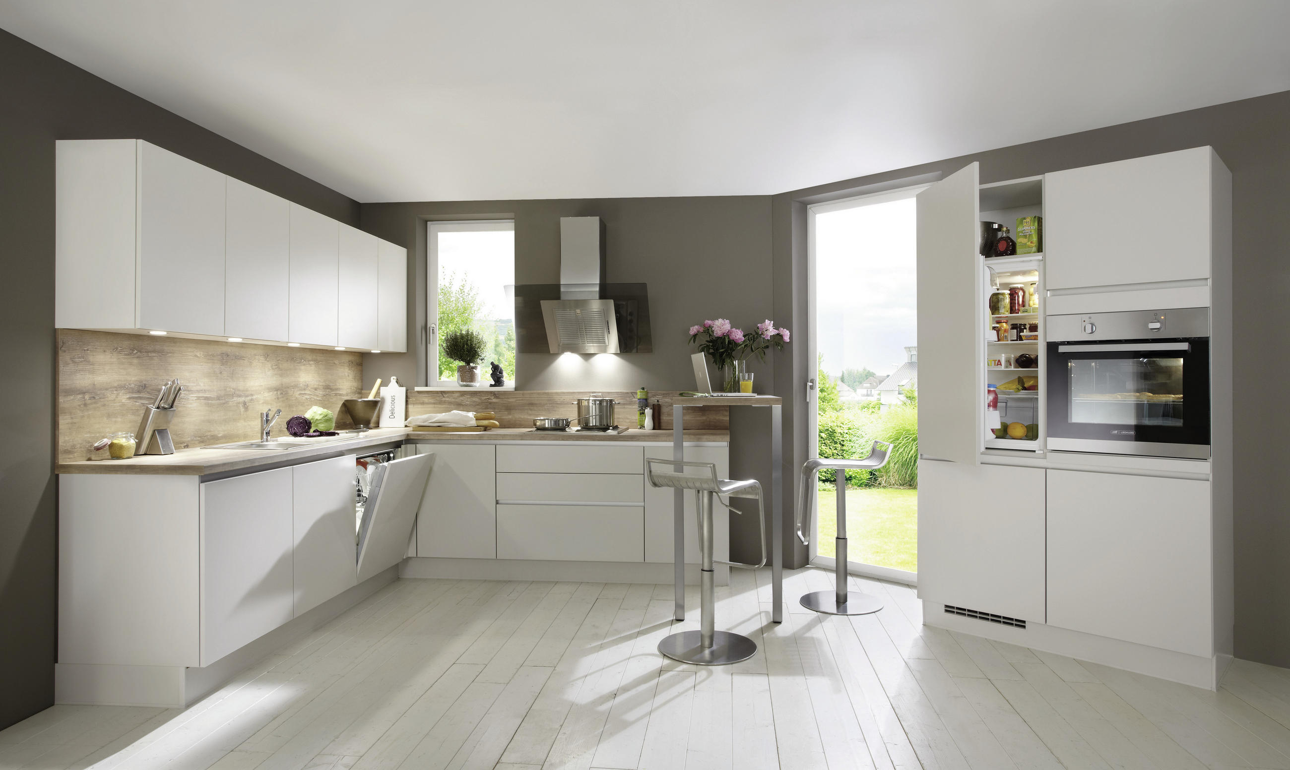 INBYGGNADSKÖK   - sandfärgad, Design, trämaterial - Celina