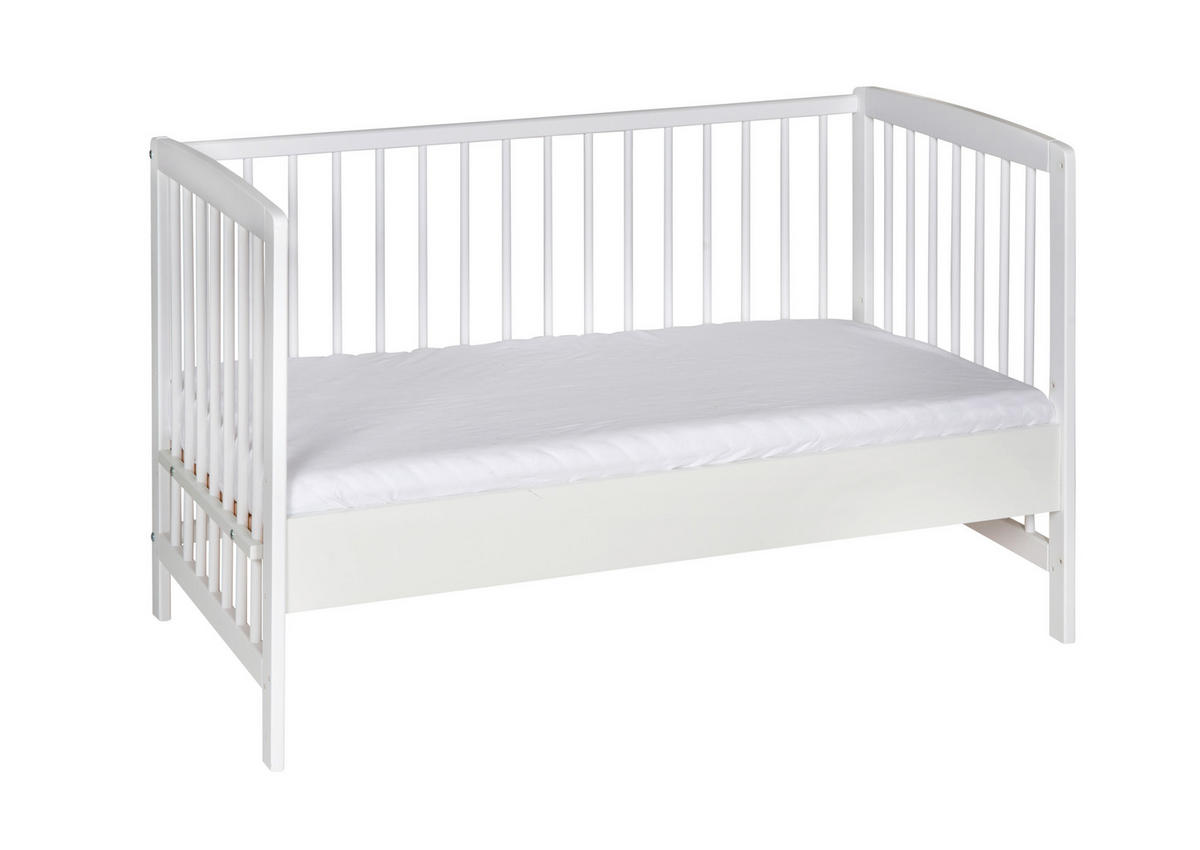 BEISTELLBETT 124/65/77 cm  - Weiß, Basics, Holz (124/65/77cm) - Schardt