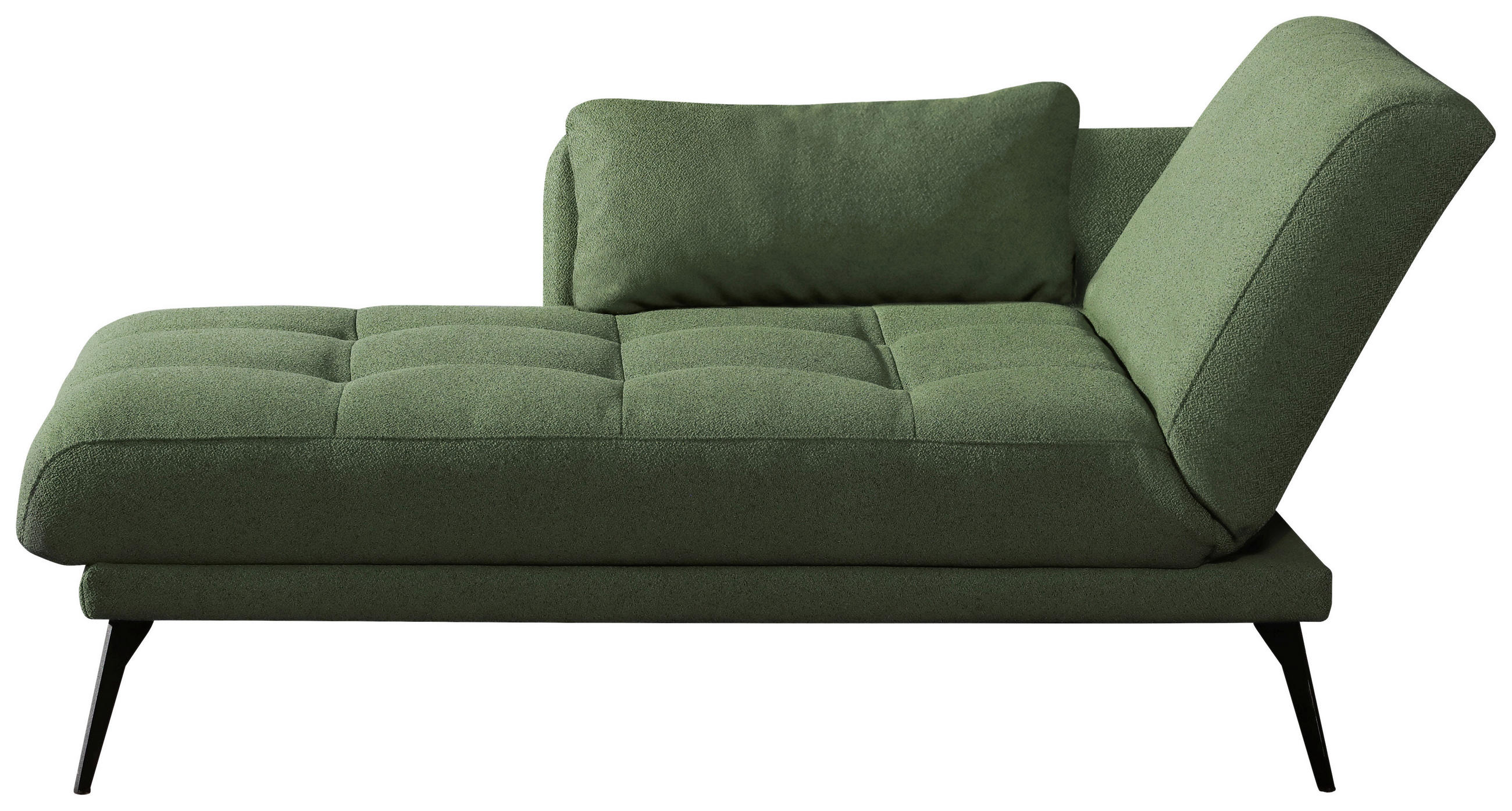 RÉCAMIERE in Dunkelgrün  - Dunkelgrün/Schwarz, KONVENTIONELL, Textil/Metall (200/85/106cm) - Novel