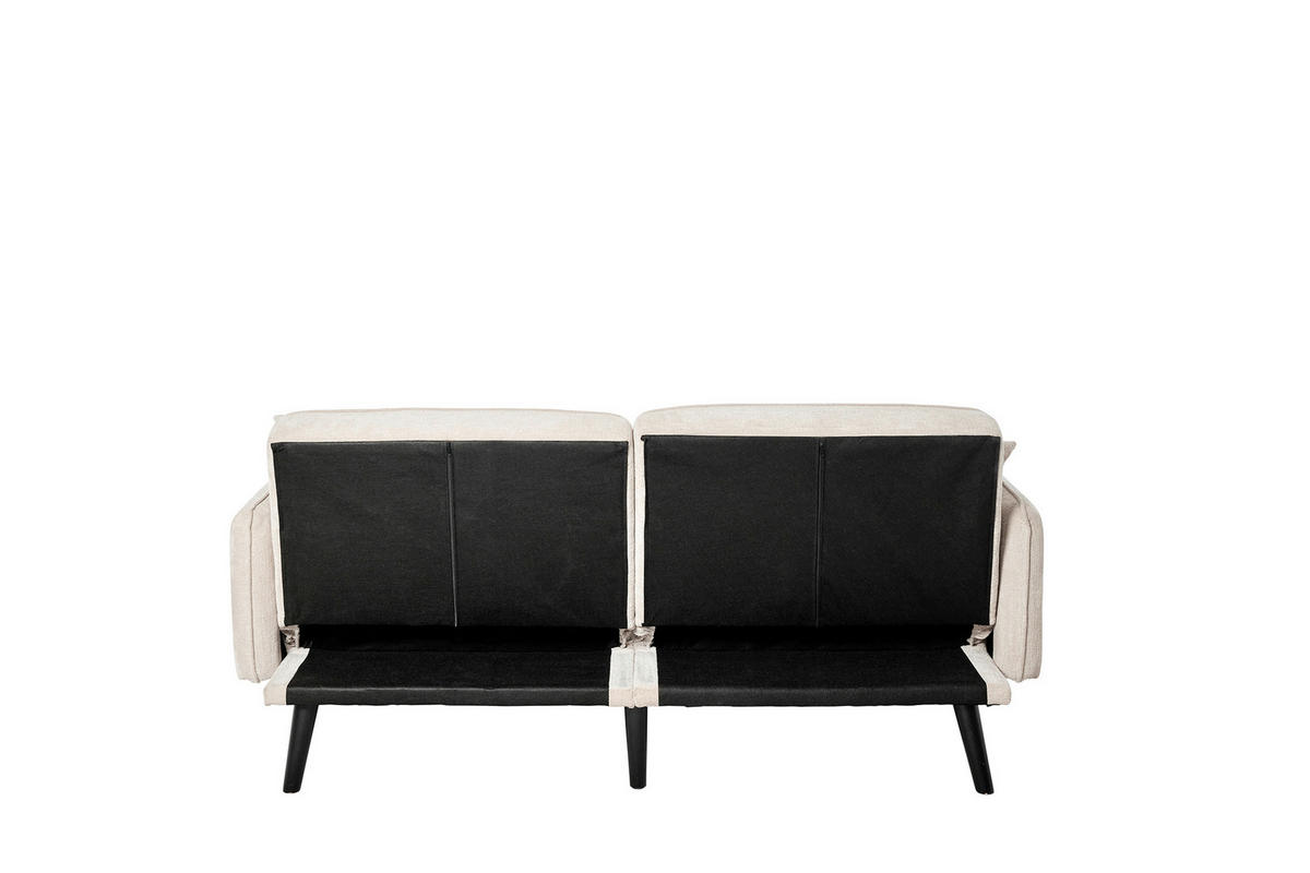 SCHLAFSOFA Bouclé Champagner  - Champagner/Schwarz, MODERN, Holz/Textil (191/83/84cm) - Livetastic