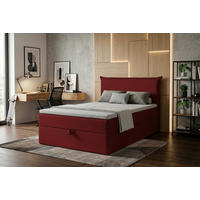 BOXBETT 120/200 cm,  in Rot, H3 = fest  - Rot/Schwarz, MODERN, Kunststoff/Textil (120/200cm) - MID.YOU