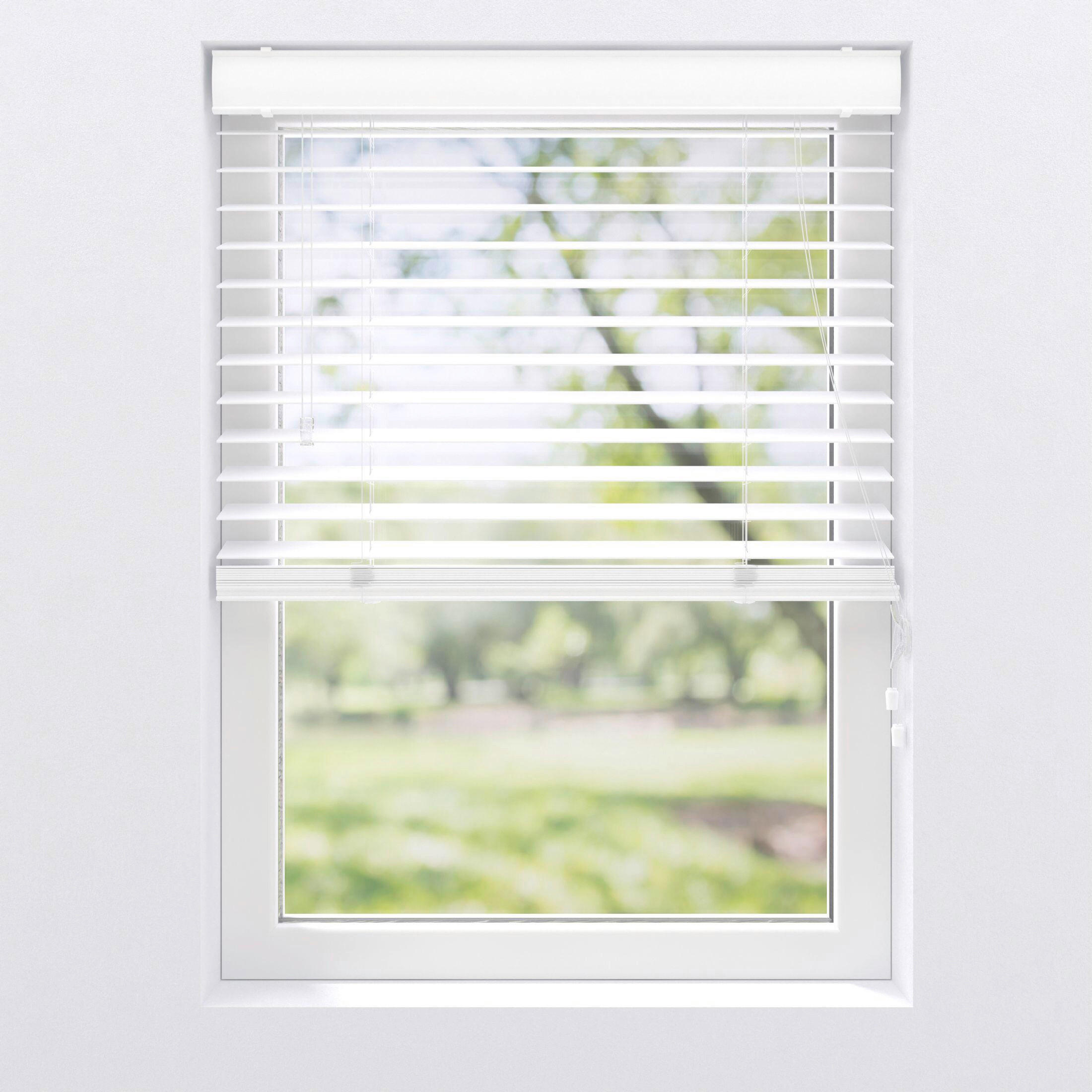 Jalousie 50mm in Holzoptik  - Weiß, Design, Kunststoff (90/175cm)