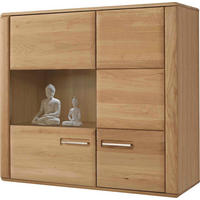 HÄNGEELEMENT in Eichefarben   - Edelstahlfarben/Eichefarben, KONVENTIONELL, Glas/Holz (107/98/38cm) - Novel