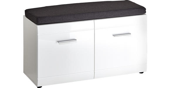 GARDEROBENBANK Weiß - Silberfarben/Schwarz, Design, Holzwerkstoff/Kunststoff (95,9/50,2/38,8cm) - Carryhome