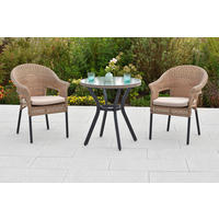 GARTENSET 5-teilig  - Graphitfarben/Naturfarben, MODERN, Kunststoff/Textil - Gardenson