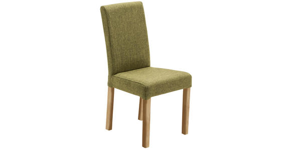 STUHL in Webstoff Textil - Eichefarben/Olivgrün, KONVENTIONELL, Holz/Textil (44/92/57cm) - Carryhome