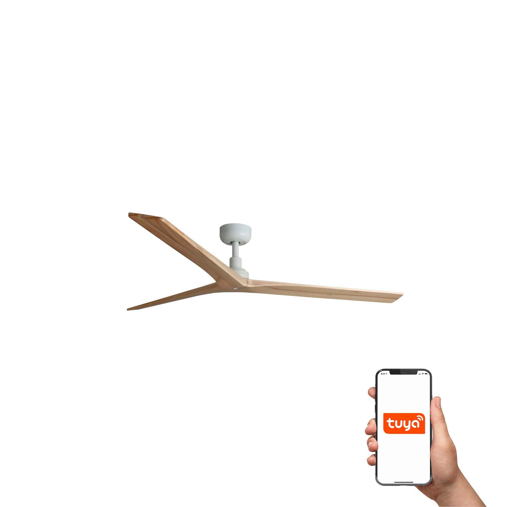 DECKENVENTILATOR 150/33.6 cm   - Eichefarben/Weiß, Natur, Holz/Metall (150/33.6cm)