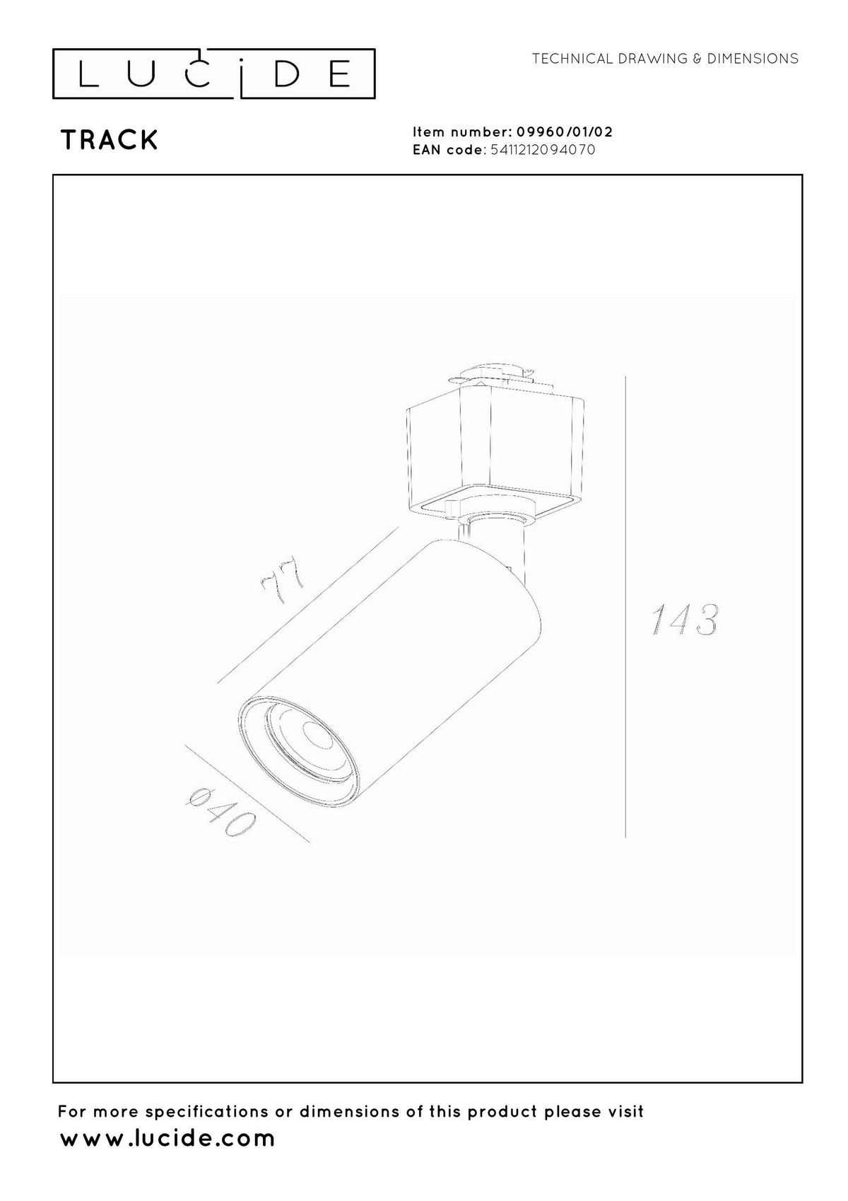 SCHIENENSYSTEM Track 4/4.6/14.3 cm   - Messingfarben, Basics, Metall (4/4.6/14.3cm) - Lucide