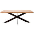 ESSTISCH Eichefarben rechteckig   - Eichefarben/Schwarz, Design, Holz/Metall (200/100/77cm) - Linea Natura