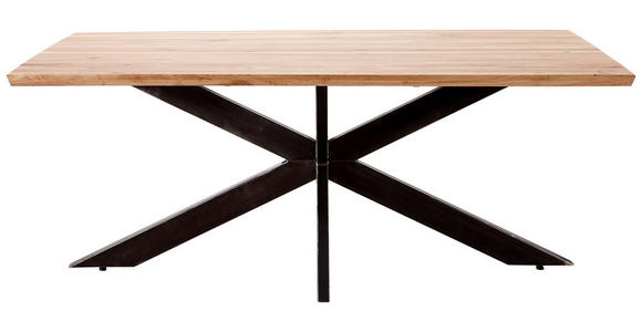 ESSTISCH Eichefarben rechteckig   - Eichefarben/Schwarz, Design, Holz/Metall (200/100/77cm) - Linea Natura