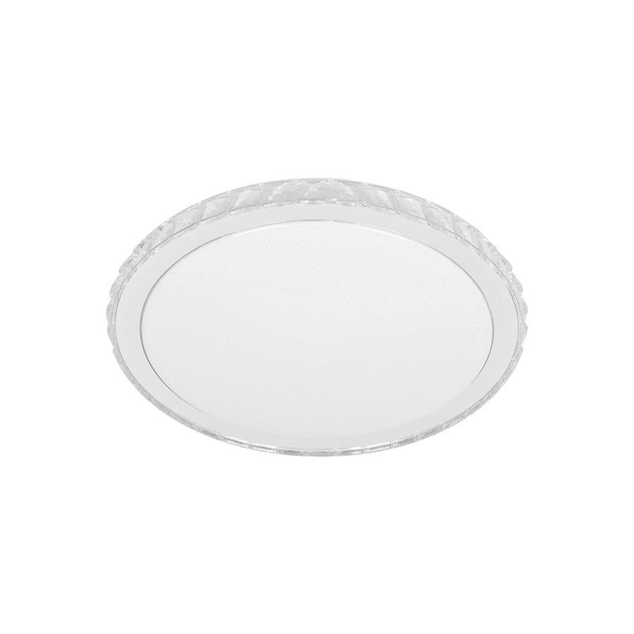 LED MENNYEZETI LÁMPA - fehér/átlátszó, Basics, műanyag/fém (40,5/40,5/0cm)