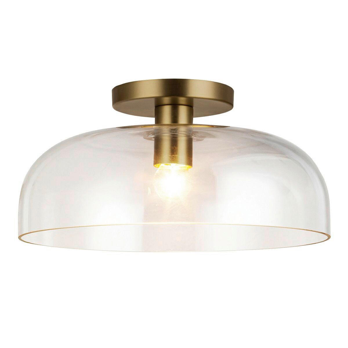DECKENLEUCHTE 17,6/30,5 cm    - Goldfarben, KONVENTIONELL, Glas/Metall (17,6/30,5cm) - Elstead Lighting