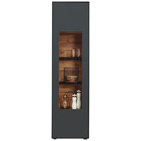 VITRINE Anthrazit  54/205/39 cm  - Anthrazit, Natur, Glas/Holz (54/205/39cm) - Valnatura
