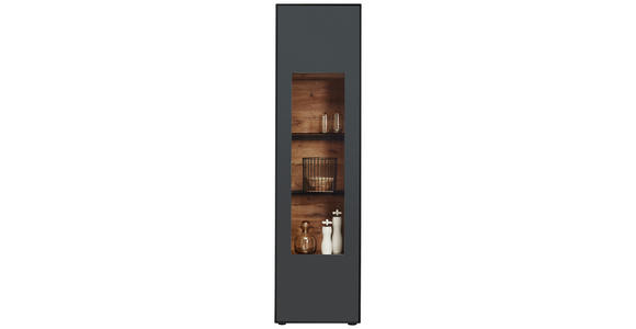 VITRINE Anthrazit 54/205/39 cm - Anthrazit, Natur, Glas/Holz (54/205/39cm) - Valnatura