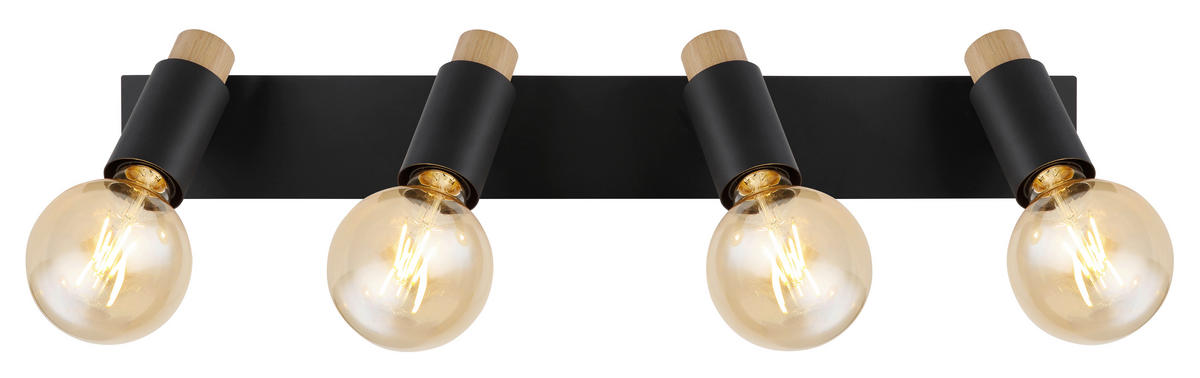 REFLEKTOR  Matti   65,5/8/14,5 cm          - črna/temno rjava, Design, kovina/les (65,5/8/14,5cm) - Globo