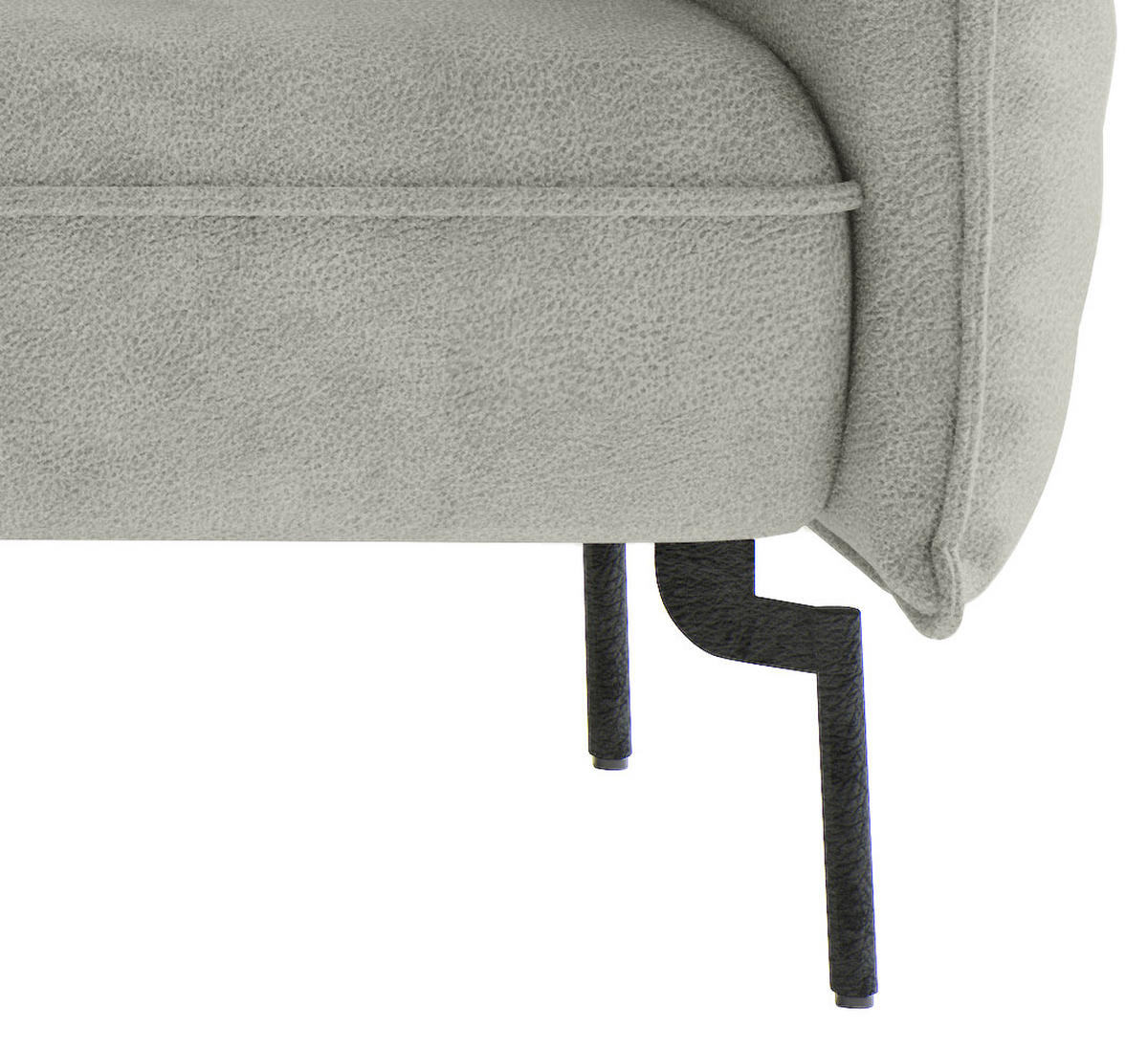 SITZGARNITUR Flachgewebe Hellgrau  - Edelstahlfarben/Hellgrau, Design, Textil/Metall (185/265cm) - Livetastic