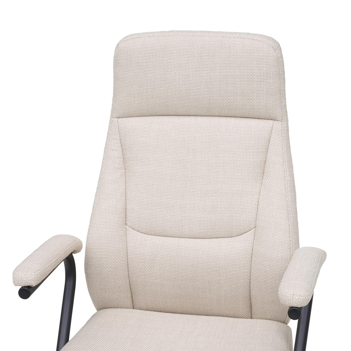 DREHSTUHL Webstoff Creme, Schwarz  - Creme/Schwarz, MODERN, Kunststoff/Textil (60/106-114/65cm) - MID.YOU