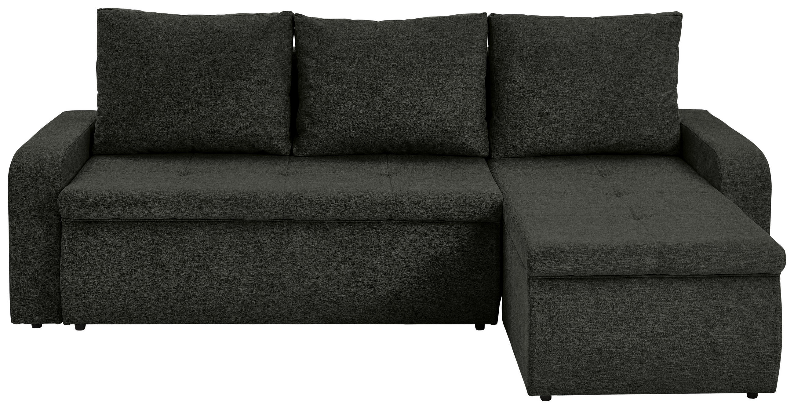 ECKSOFA in Webstoff Schwarz  - Schwarz, KONVENTIONELL, Kunststoff/Textil (235/158cm) - P & B