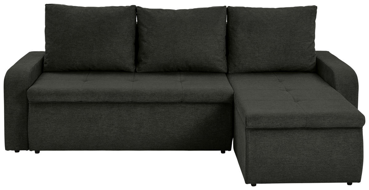ECKSOFA in Webstoff Schwarz  - Schwarz, Konventionell, Kunststoff/Textil (235/158cm) - P & B