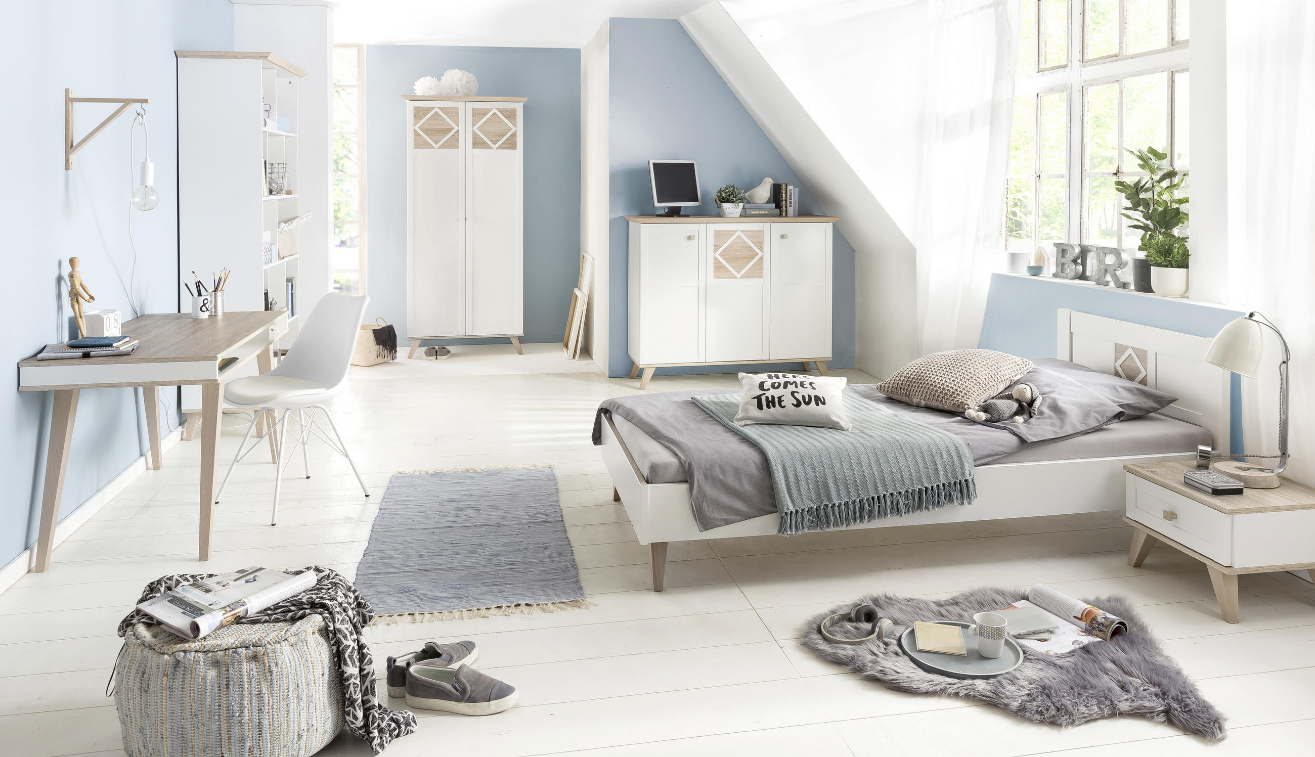 JUGENDSCHREIBTISCH 120/60/75 cm  - Eichefarben/Weiß, Design, Holzwerkstoff (120/60/75cm) - Livetastic