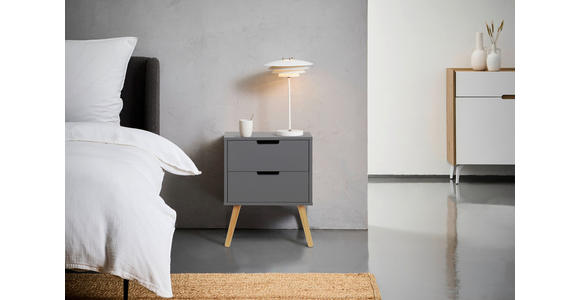 NACHTSCHRANK 40/60/30 cm Kiefer massiv - Naturfarben/Grau, Design, Holz/Holzwerkstoff (40/60/30cm) - Xora