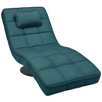 RELAXLIEGE Webstoff Petrol  - Petrol/Schwarz, Design, Textil/Metall (74/86/162cm) - Hom`in