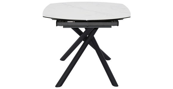 ESSTISCH in Metall, Glas, Keramik 130-190/100/77 cm - Schwarz/Weiß, Design, Glas/Keramik (130-190/100/77cm) - Novel