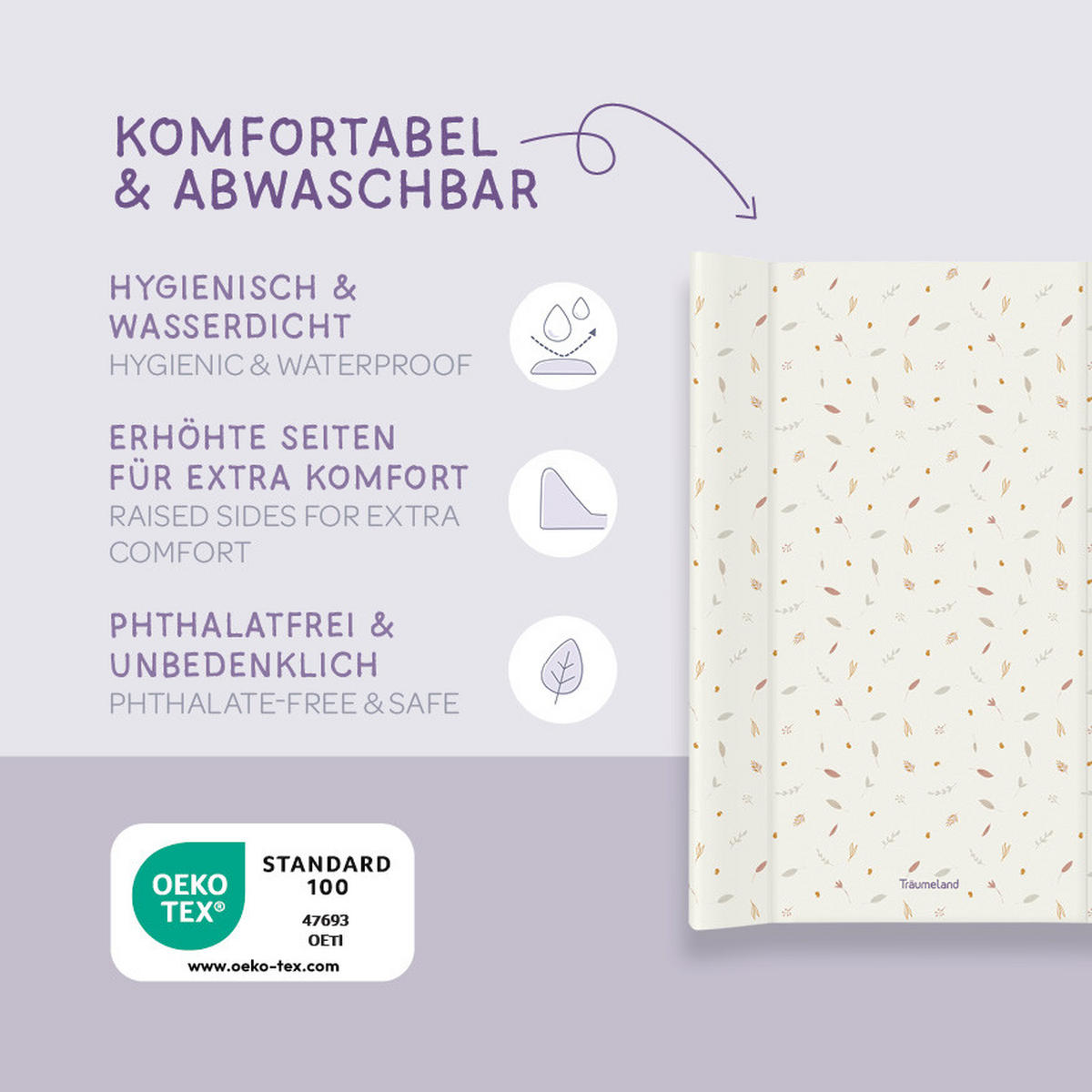 WICKELAUFLAGE Naturlieb rosa  - Multicolor, Basics, Kunststoff (50/70/5cm) - Träumeland