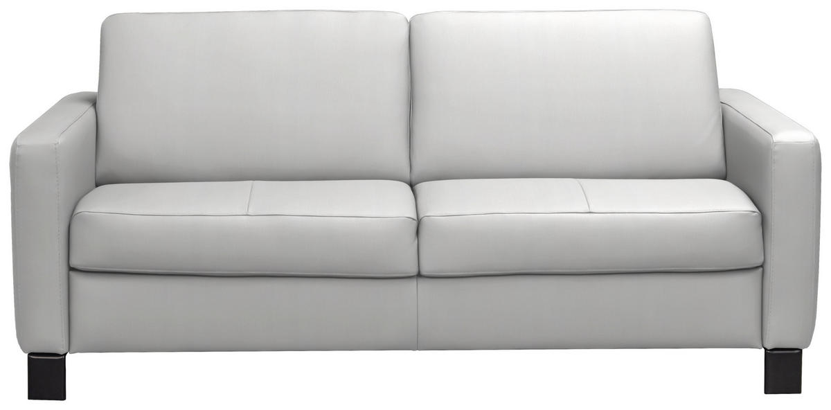 SCHLAFSOFA Kombination Echtleder/Lederlook Lederlook Hellgrau von CELINA HOME