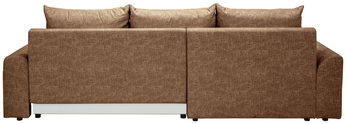 ECKSOFA Braun Mikrofaser  - Schwarz/Braun, KONVENTIONELL, Kunststoff/Textil (169/295cm) - Carryhome