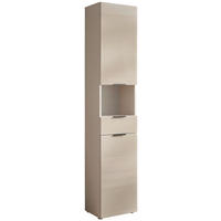HOCHSCHRANK 38/189/28 cm  - Kaschmir/Schwarz, Lifestyle, Glas/Holzwerkstoff (38/189/28cm) - home24