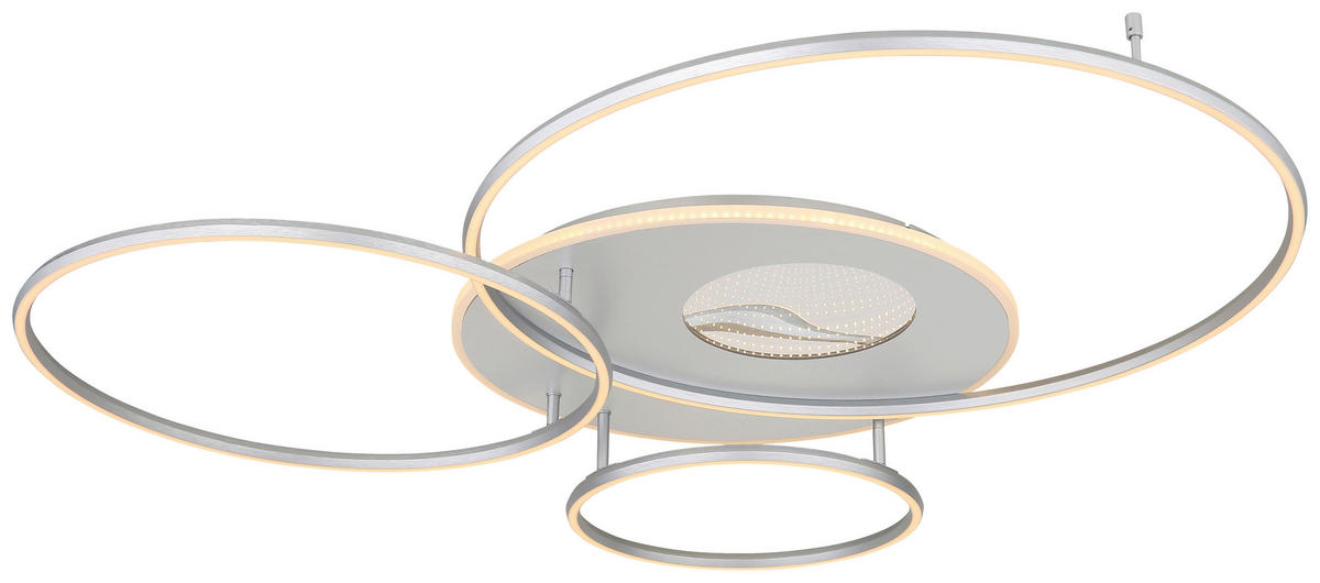 LED-DECKENLEUCHTE 126,4/105,3/13 cm   - Silberfarben/Weiß, Design, Kunststoff/Metall (126,4/105,3/13cm) - Globo